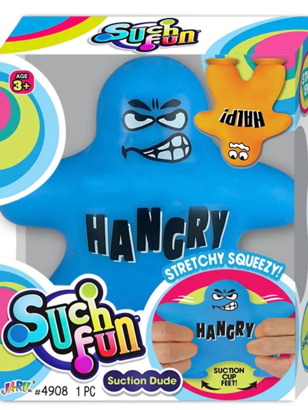 Hangry Suction Dude - Blue Stretchy Squeezy Toy